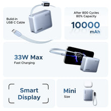UGREEN Mini 10000mAh Power Bank Type-C Cable PD 30W Charger Xiaomi 33W