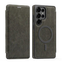 Luxury PU Leather Magnetic Flip Bracket Case For Samsung Galaxy S22 S23