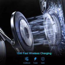 15W Magnetic Wireless Charger for Magsafe Car Mount 360 Rotate Vacuum