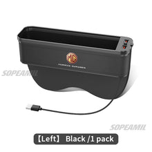 Car Seat Crevice Storage Box USB Charging Seat Gap Slot Mood lamp For