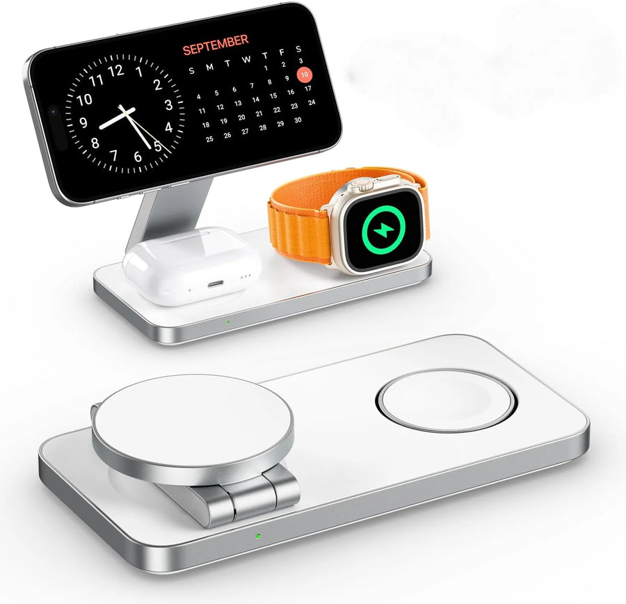 3 in 1 Wireless Charging Station for Apple Devices, Magnetic Foldable