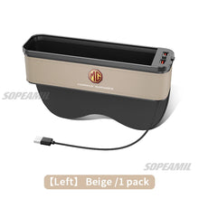 Car Seat Crevice Storage Box USB Charging Seat Gap Slot Mood lamp For