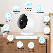 2K 5MP Wifi Home Security Camera Wireless Outdoor Magnetic Battery