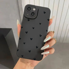 Black Love Heart Phone Case For iPhone 18 17 16E 16 15 14 11 Pro Max