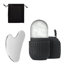 3-piece facial cleansing tool, stainless steel heart-shaped scraping