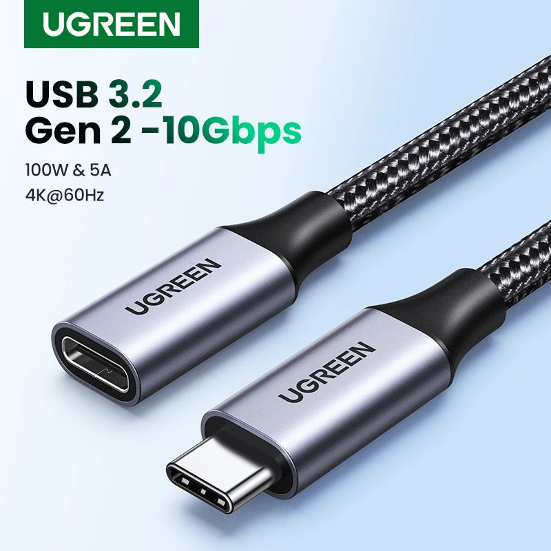 Ugreen USB C Extension Cable Type C Extender Cord USB-C Thunderbolt 3