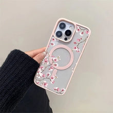 Pink Cherry Elegant Floral Background Design Magnetic Phone Case For