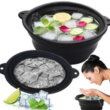1PC Portable Foldable Silicone Ice Basin with Built-in Tray for