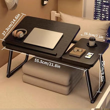 Laptop Desk, Bed Table With Foldable Legs & Cup Slot, Reading Holder