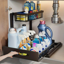 Pull Out Organizer Shelf Multifunctional 2 Tier Storage Rack Large