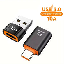10A OTG Type C Female to USB A Male USB 3.0 to Type-C Converter Fast