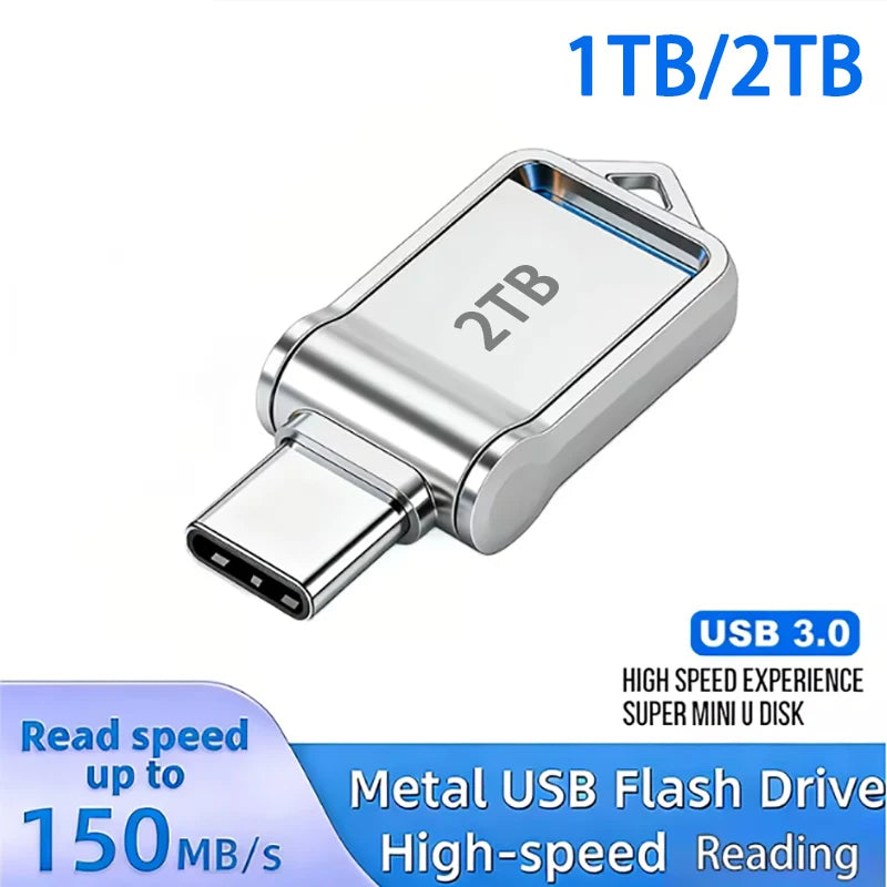 Flash Drive Cam 2TB High-Speed USB 3.0 Type-C OTG Metal Pen 1TB