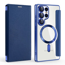 For Magsafe Magnetic Luxury Solid Color Leather Flip Wallet Card Slot