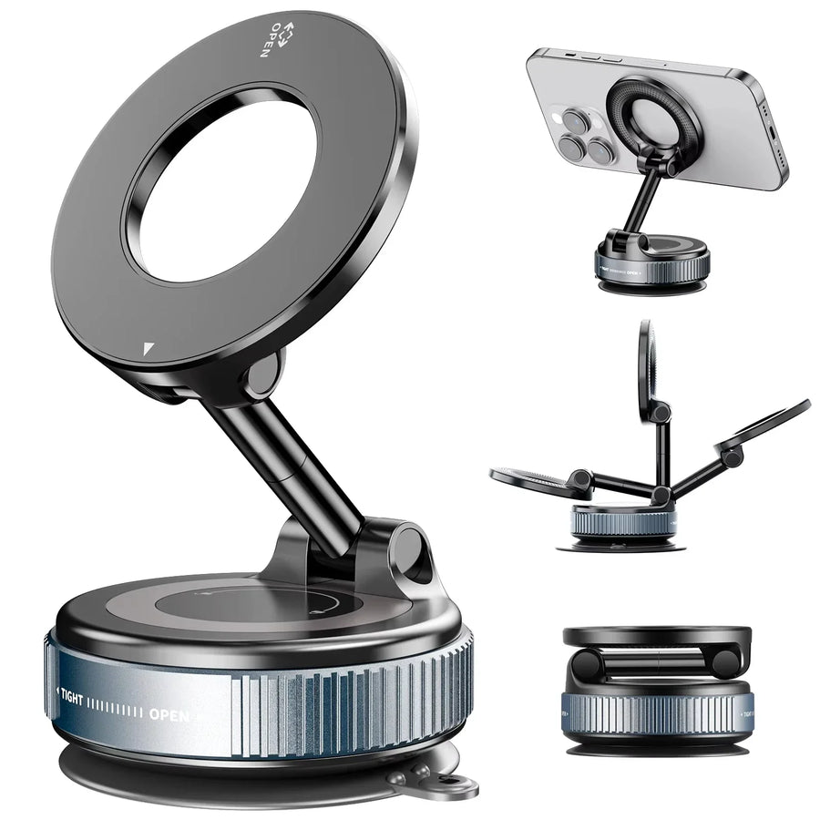 Car Phone Magnetic Stand Mechanical Vacuum Suction Cup Rotate 360°