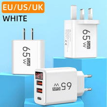 GaN 65W USB C Charger PD Fast Charging Phone Power Adapter For iPhone