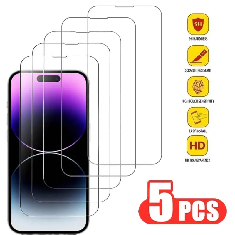 Tempered Glass for iPhone 14 Pro 15 16 17 18 13 12 11 Max Screen