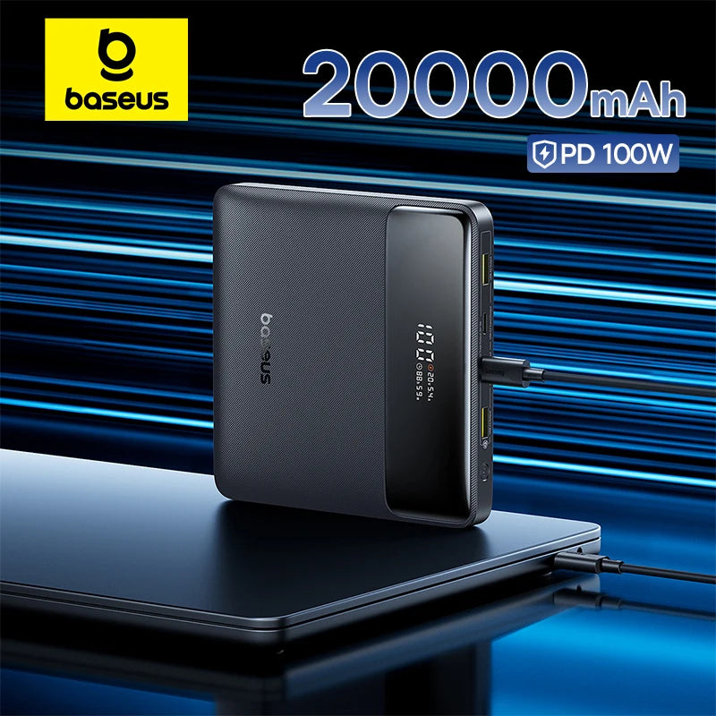 Baseus 100W Power Bank 20000mAh Capacity PD Fast Charging Battery
