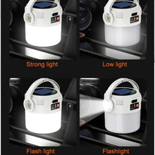 Camping Lantern Solar LED USB Rechargeable Portable Flashlight Outdoor