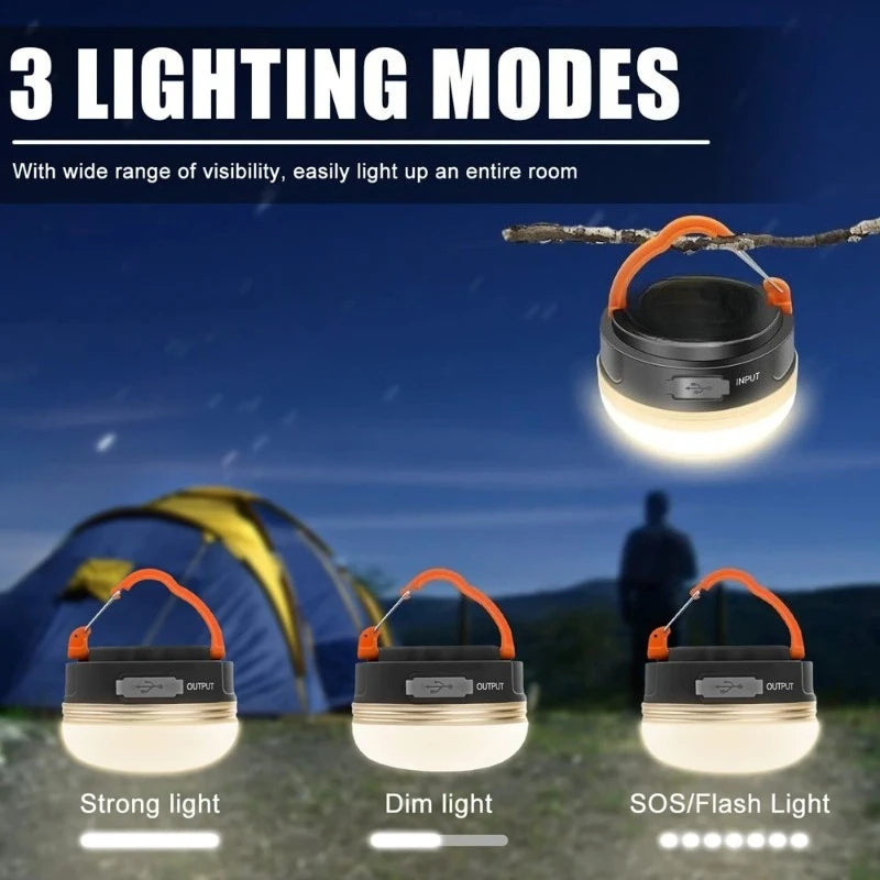 High Power Camping Lantern Tents Lamp 1200mah USB Rechargeable Portable