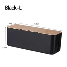 Bamboo Cover Cable Management Box Wire Junction Board Storage Hide