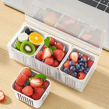 1 Set of Food Storage Containers Square Transparent Compartments for
