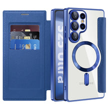 For Magsafe Magnetic Luxury Solid Color Leather Flip Wallet Card Slot
