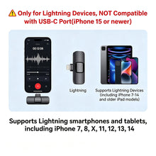 Wireless Lapel Microphone, Lightning Connector Only, mini Clip Suitable