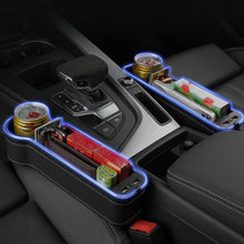 Car Crevice Storage Box with 2 USB Charger Colorful LED Seat Gap Slit