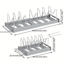 Expandable Kitchen Cabinet Pot Organizer Rack, Adjustable Divider