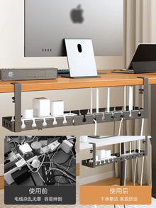 Under Desk Cable Management Tray,Extendable Sturdy Steel Cord Hider