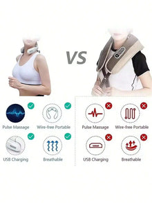 2026 1pc Portable Electric Neck Massager, Smart Cervical - and Shoulder