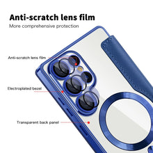 For Magsafe Magnetic Luxury Solid Color Leather Flip Wallet Card Slot