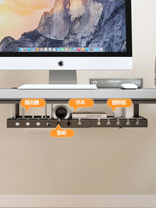 Under Desk Cable Management Tray,Extendable Sturdy Steel Cord Hider