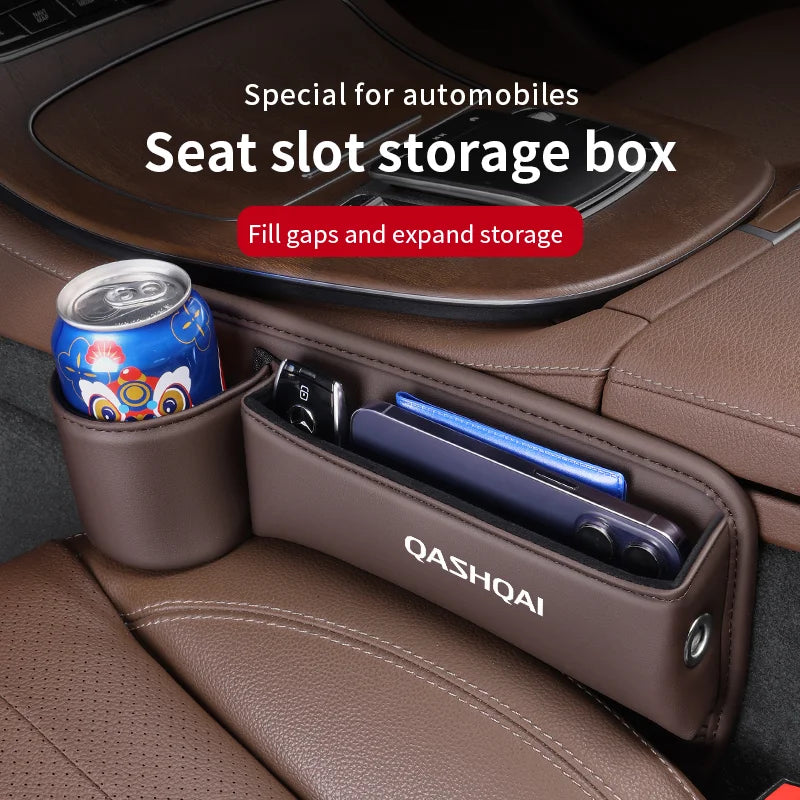 Car Storage And Finishing Leather Seat Gap Box For Nissan Qashqai Auto