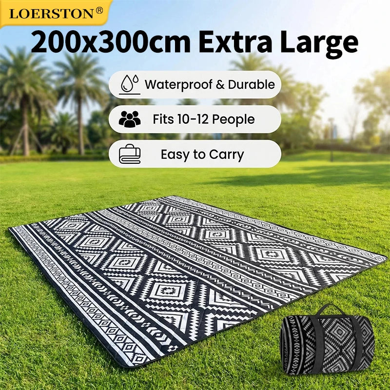Waterproof Picnic Blanket 200x300CM Large Beach Outdoor Mat with