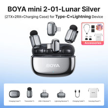 BOYA Mini 2 Wireless Lavalier Microphone AI Noise Reduction Mic for