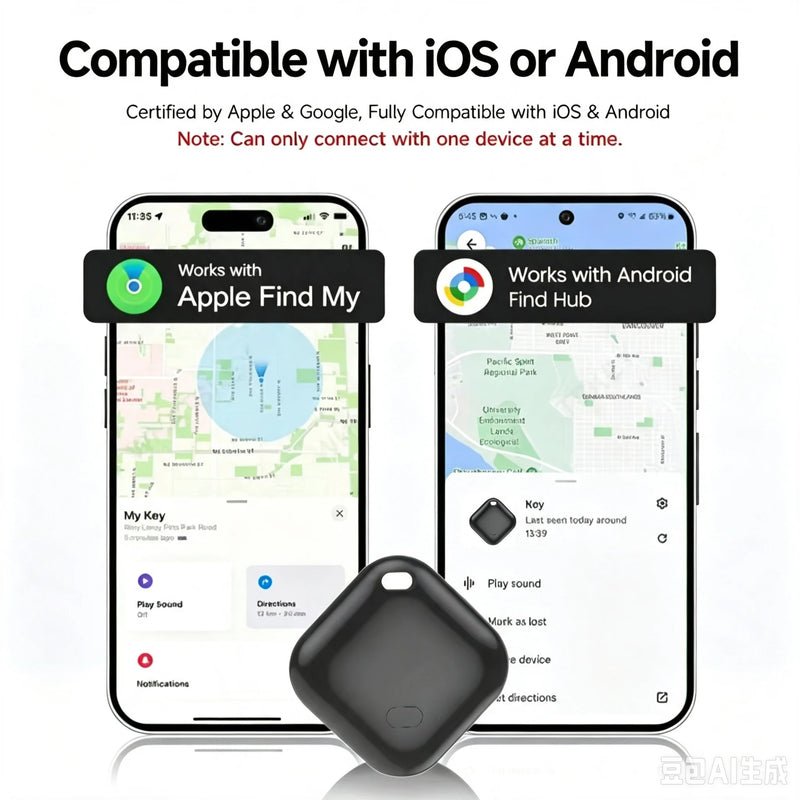Mini GPS Dual System Tracker For Apple Find My/Android Google Hub App