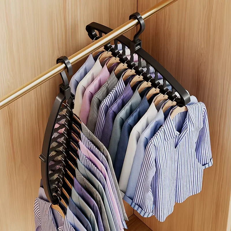 9 Hole Foldable Hanger Wardrobe Space Saving Storage For Clothes Drying