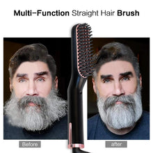 Men's Electric Beard Straightener Negative Ion Hair Straightening Brush