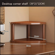 Wooden Storage Shelf for Kitchen Rattan Desktop Organizer Display Rack