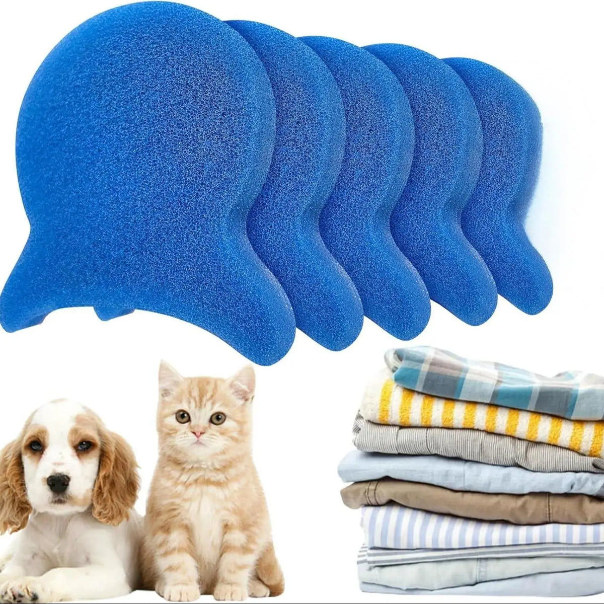 5pcs Pet Hair Remover for Laundry, Effectively Removes Fur, Lint &