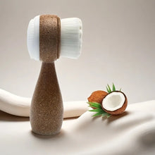 1PC Coconut Fiber Facial Brush, Double-Sided Exfoliating Manual