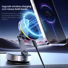 15W Wireless Car Charger Car Phone Holder RGB Colorful Light Vacuum