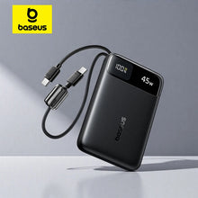 Baseus 45W Power Bank 10000mAh 20000mAh Built-In Dual USB-C Cable Fast