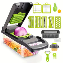 16-in-1 Vegetable Chopper - Manual Food Slicer with Container & Drain