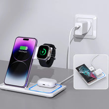 LED 3 in 1 Wireless Charger Station For iPhone 17 16 15 14 13 12 Pro