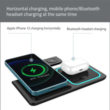 LED Fast Wireless Charger Stand 3 in 1 Foldable Charging Station For