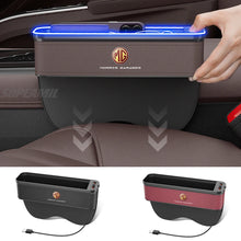 Car Seat Crevice Storage Box USB Charging Seat Gap Slot Mood lamp For