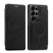 Luxury PU Leather Magnetic Flip Bracket Case For Samsung Galaxy S22 S23