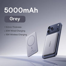 Baseus 5000mAh Magnetic Power Bank 15W Wireless 20W Wired Charging Thin